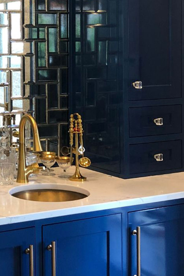 blue bar with sink